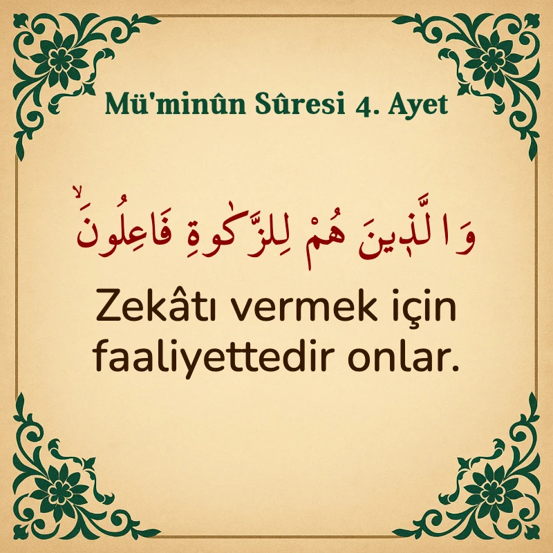 Müminun Suresi 4. Ayet Arapça ve Türkçe meali