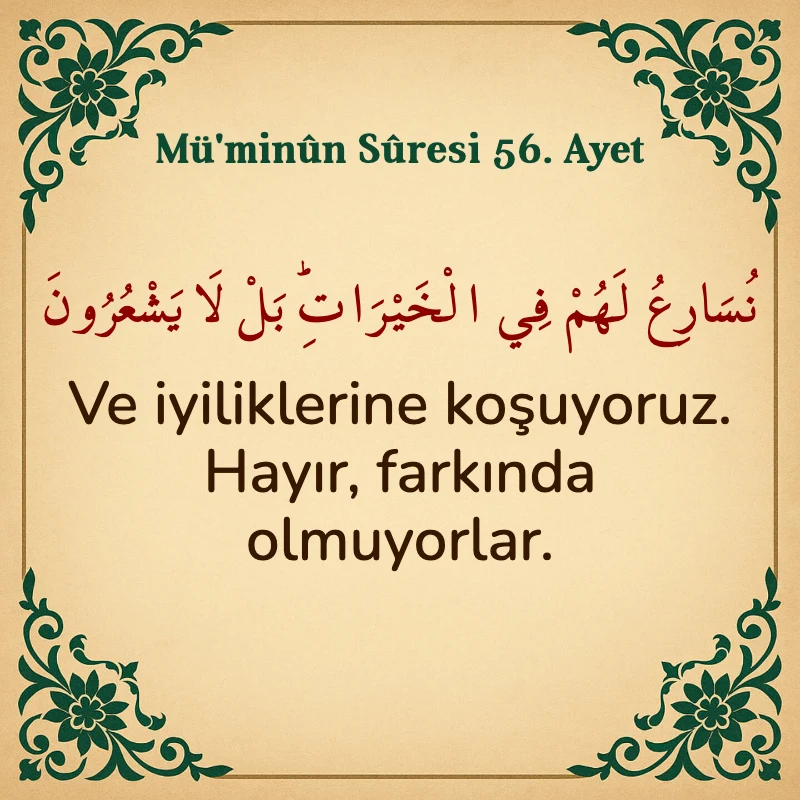 Müminun Suresi 56. Ayet Arapça ve Türkçe meali