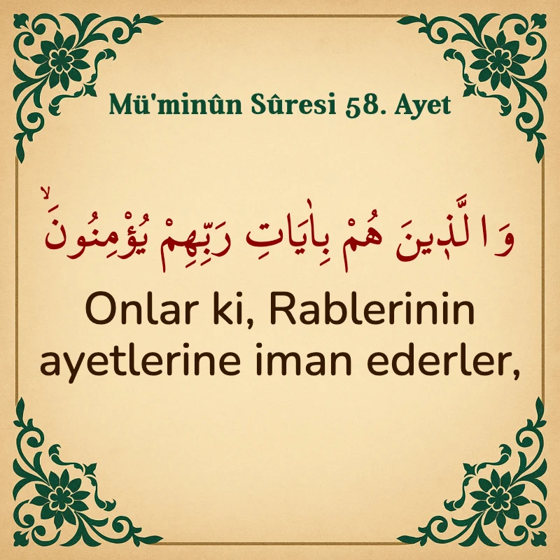 Müminun Suresi 58. Ayet Arapça ve Türkçe meali