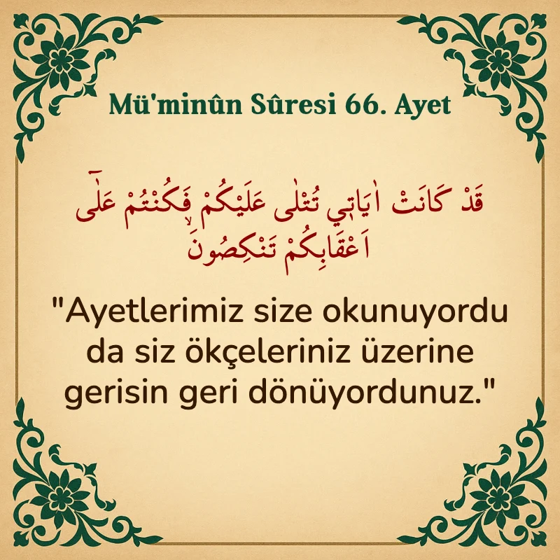 Müminun Suresi 66. Ayet Arapça ve Türkçe meali
