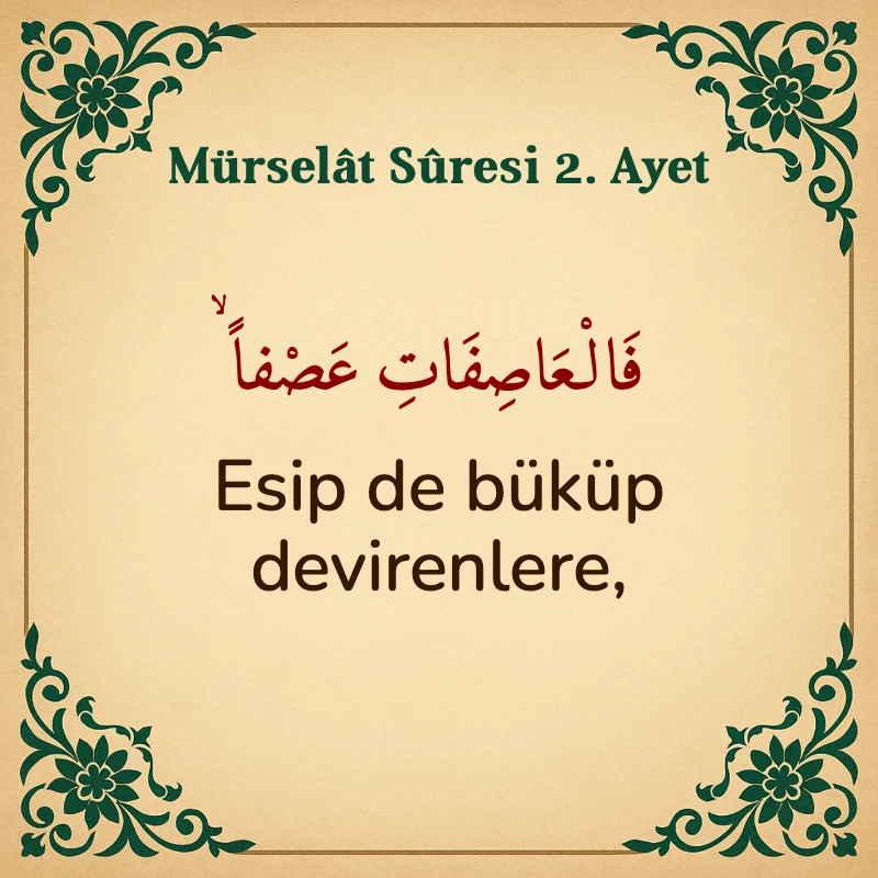 Mürselat Suresi 2. Ayet Arapça ve Türkçe meali