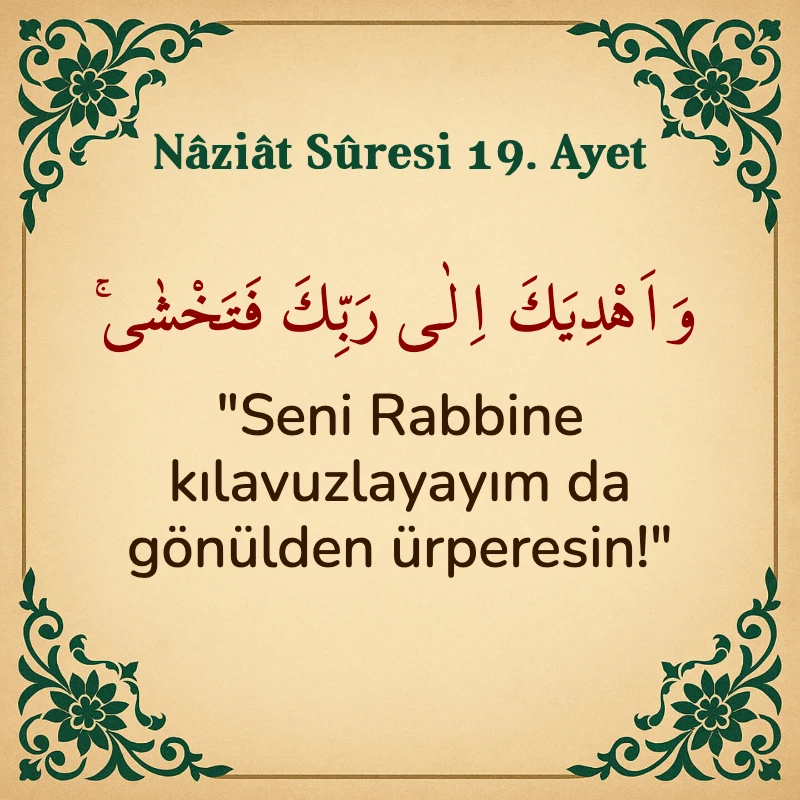 Naziat Suresi 19. Ayet Arapça ve Türkçe meali
