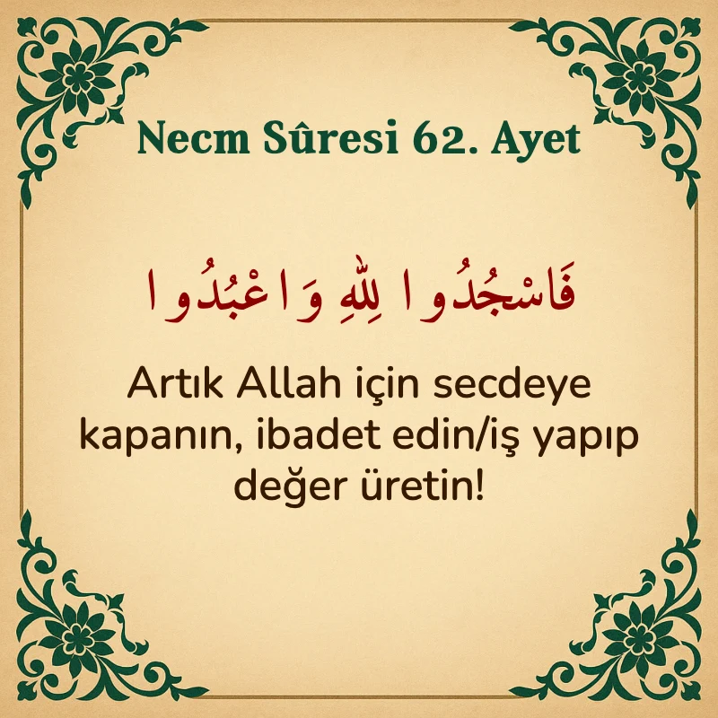 Necm Suresi 62. Ayet Arapça ve Türkçe meali