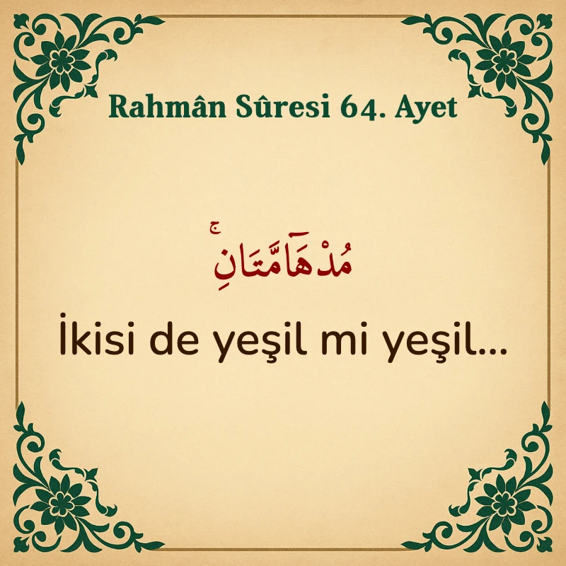 Rahman Suresi 64. Ayet Arapça ve Türkçe meali