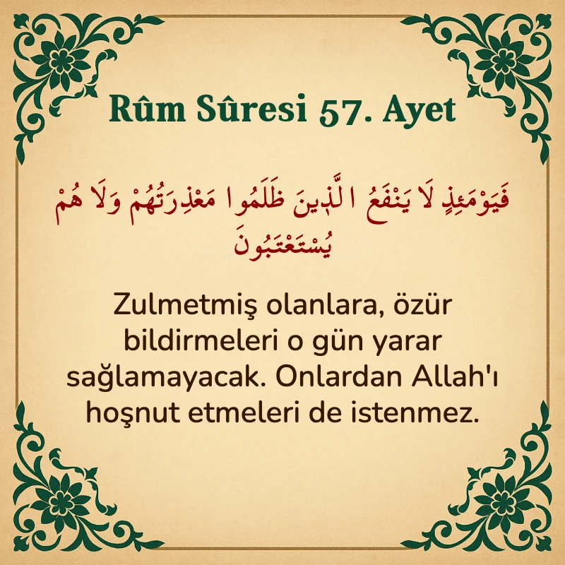 Rum Suresi 57. Ayet Arapça ve Türkçe meali