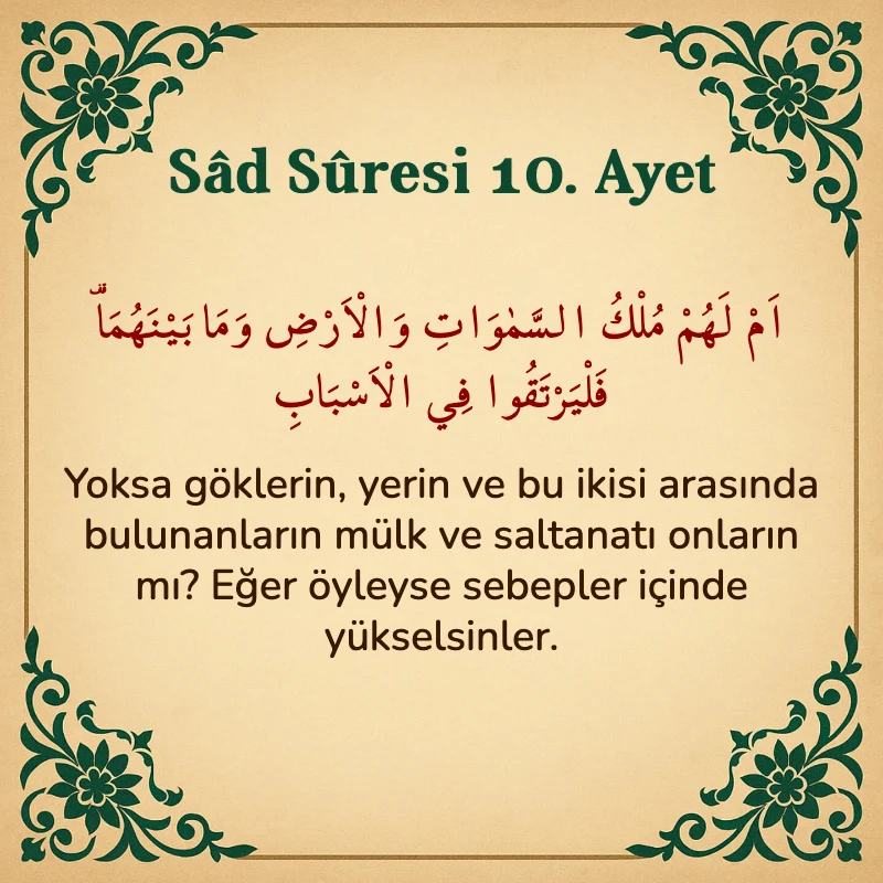 Sad Suresi 10. Ayet Arapça ve Türkçe meali
