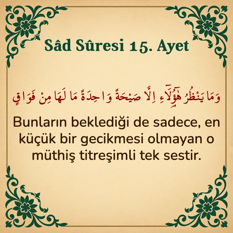 Sad Suresi 15. Ayet Arapça ve Türkçe meali
