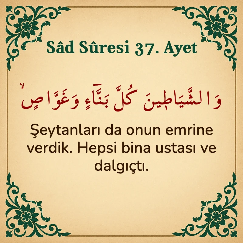 Sad Suresi 37. Ayet Arapça ve Türkçe meali