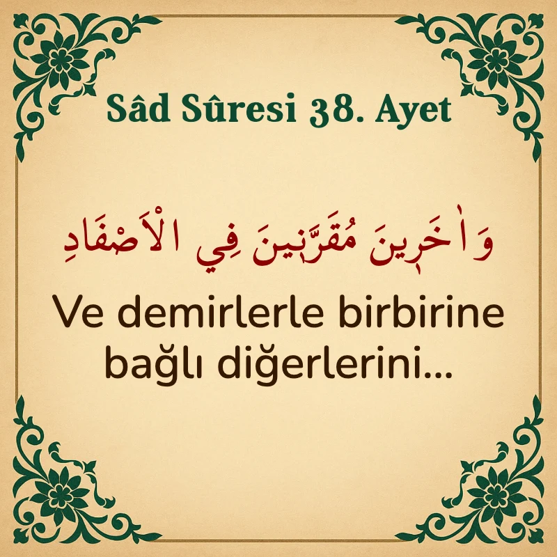 Sad Suresi 38. Ayet Arapça ve Türkçe meali