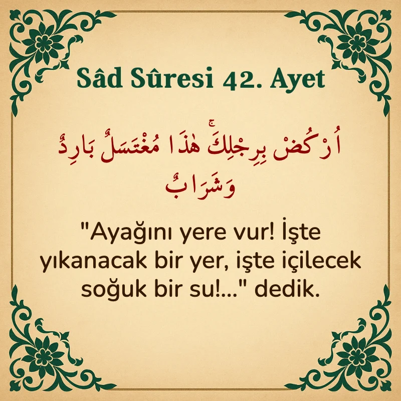 Sad Suresi 42. Ayet Arapça ve Türkçe meali