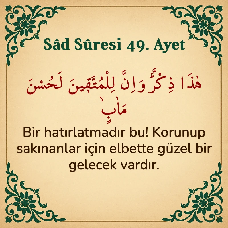 Sad Suresi 49. Ayet Arapça ve Türkçe meali