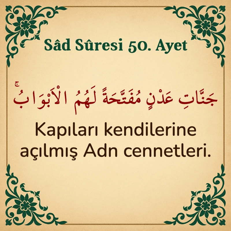 Sad Suresi 50. Ayet Arapça ve Türkçe meali