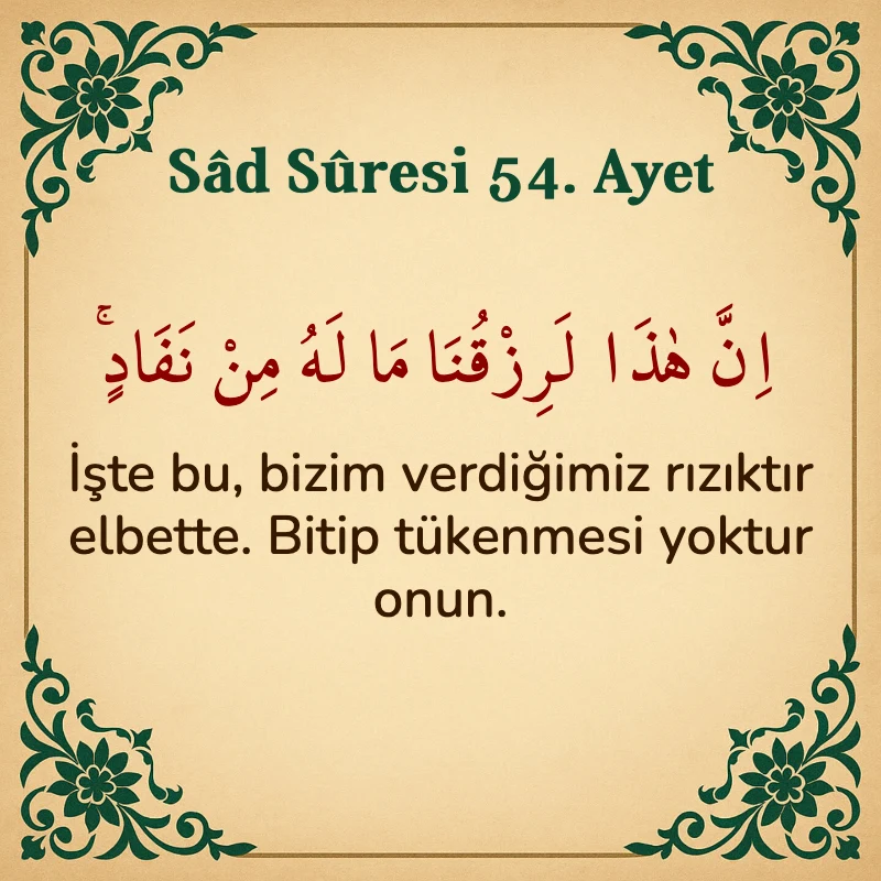 Sad Suresi 54. Ayet Arapça ve Türkçe meali