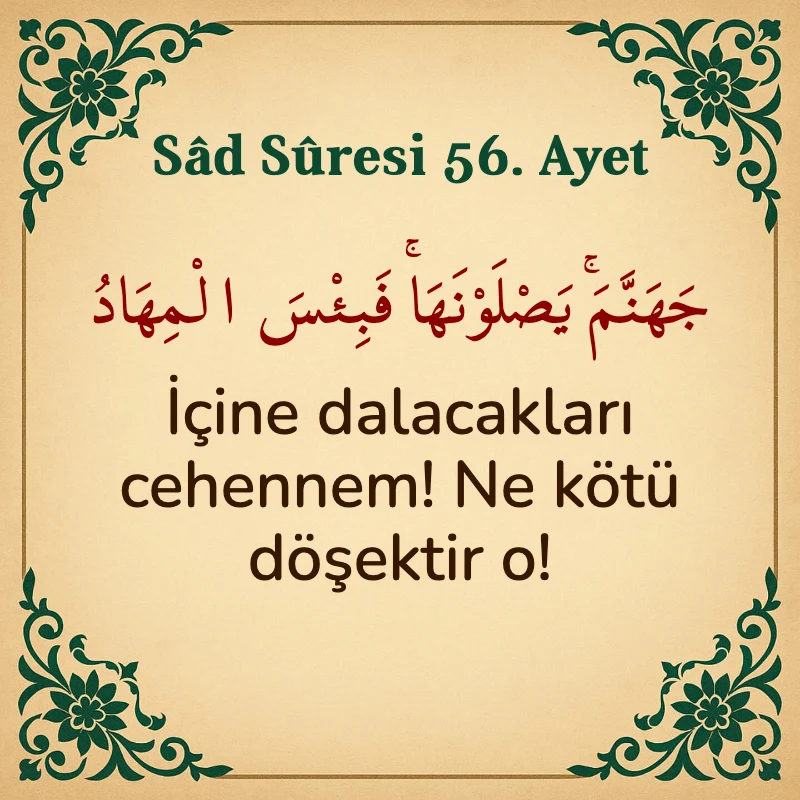 Sad Suresi 56. Ayet Arapça ve Türkçe meali