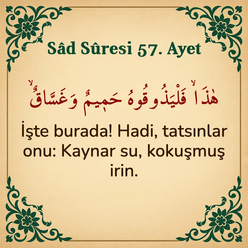 Sad Suresi 57. Ayet Arapça ve Türkçe meali