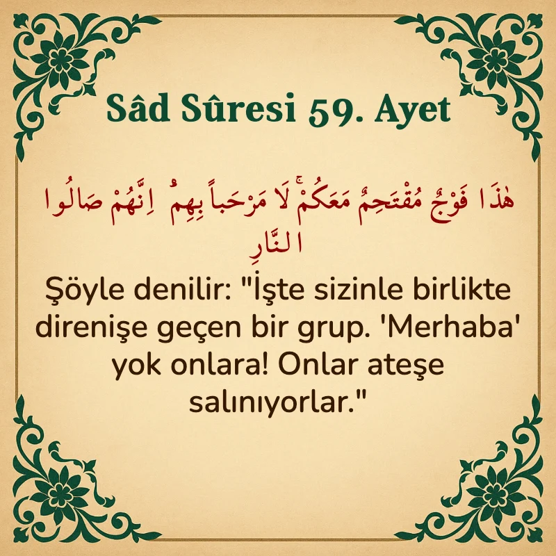 Sad Suresi 59. Ayet Arapça ve Türkçe meali