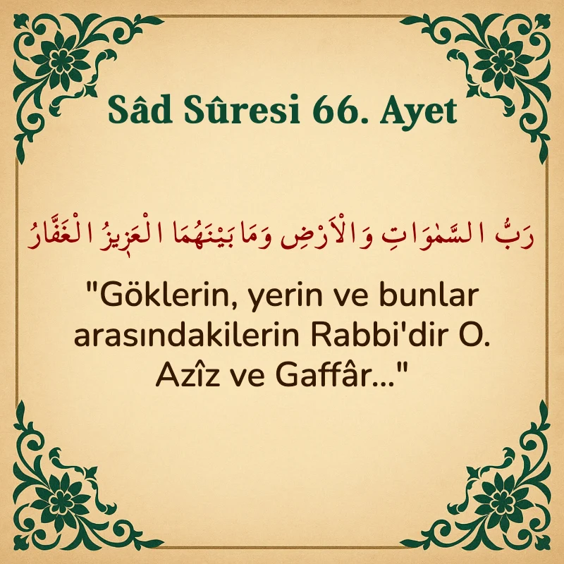 Sad Suresi 66. Ayet Arapça ve Türkçe meali