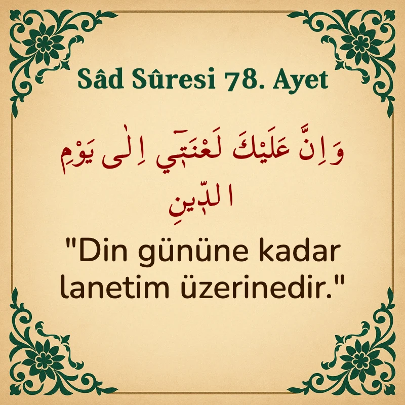 Sad Suresi 78. Ayet Arapça ve Türkçe meali