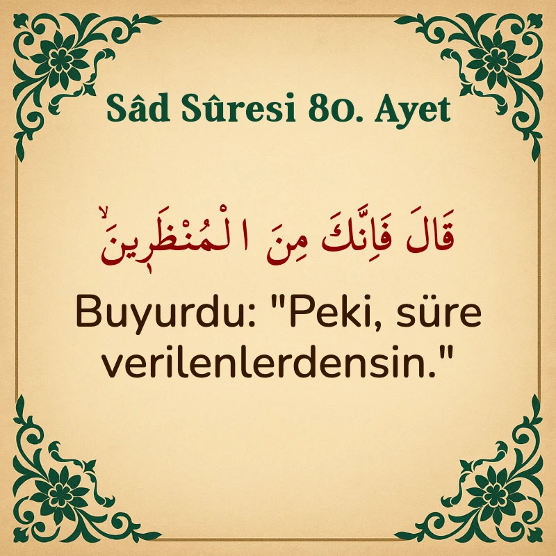 Sad Suresi 80. Ayet Arapça ve Türkçe meali