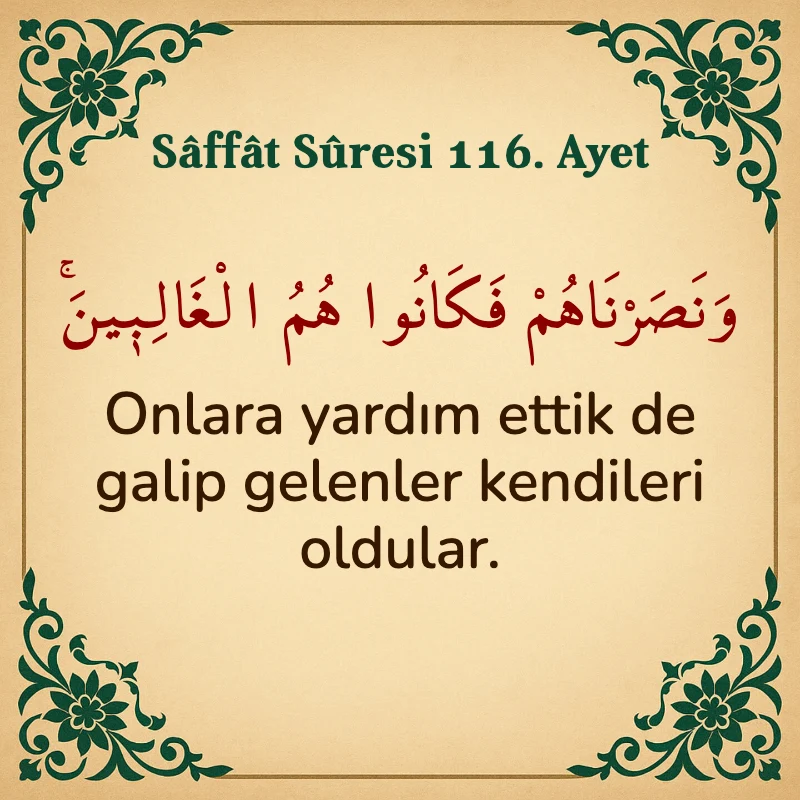 Saffat Suresi 116. Ayet Arapça ve Türkçe meali