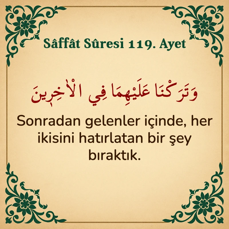 Saffat Suresi 119. Ayet Arapça ve Türkçe meali