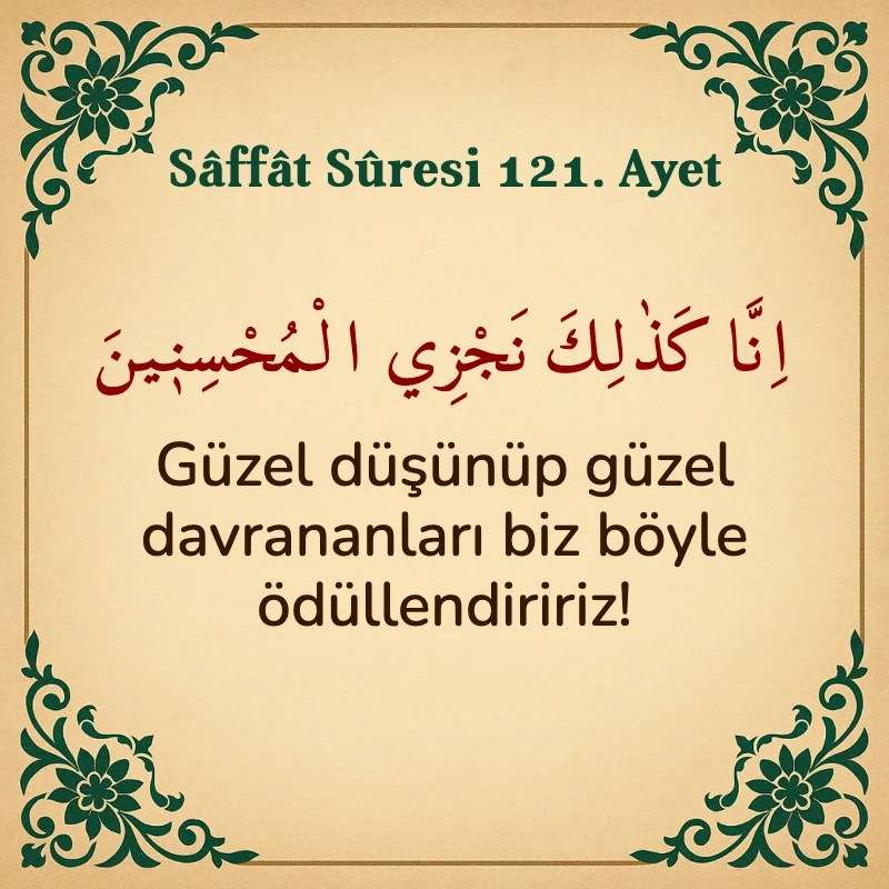Saffat Suresi 121. Ayet Arapça ve Türkçe meali