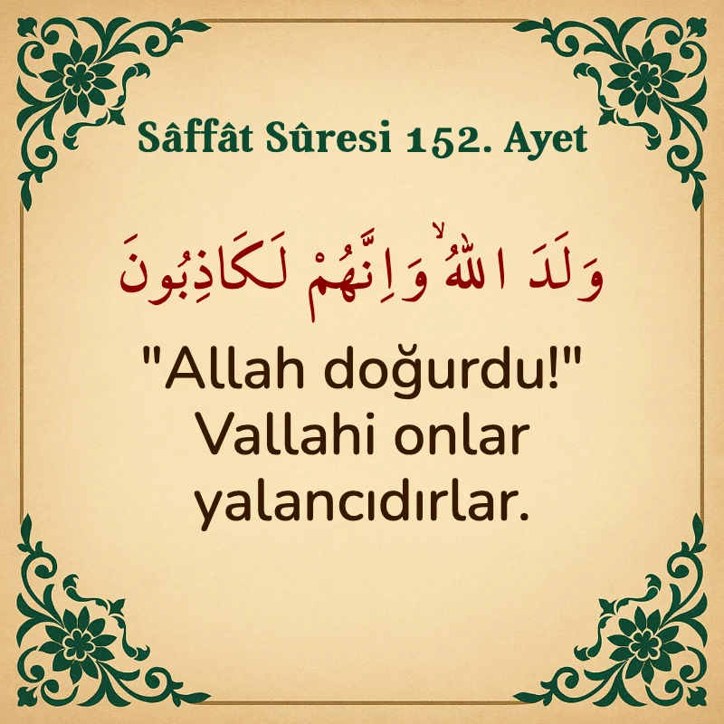 Saffat Suresi 152. Ayet Arapça ve Türkçe meali