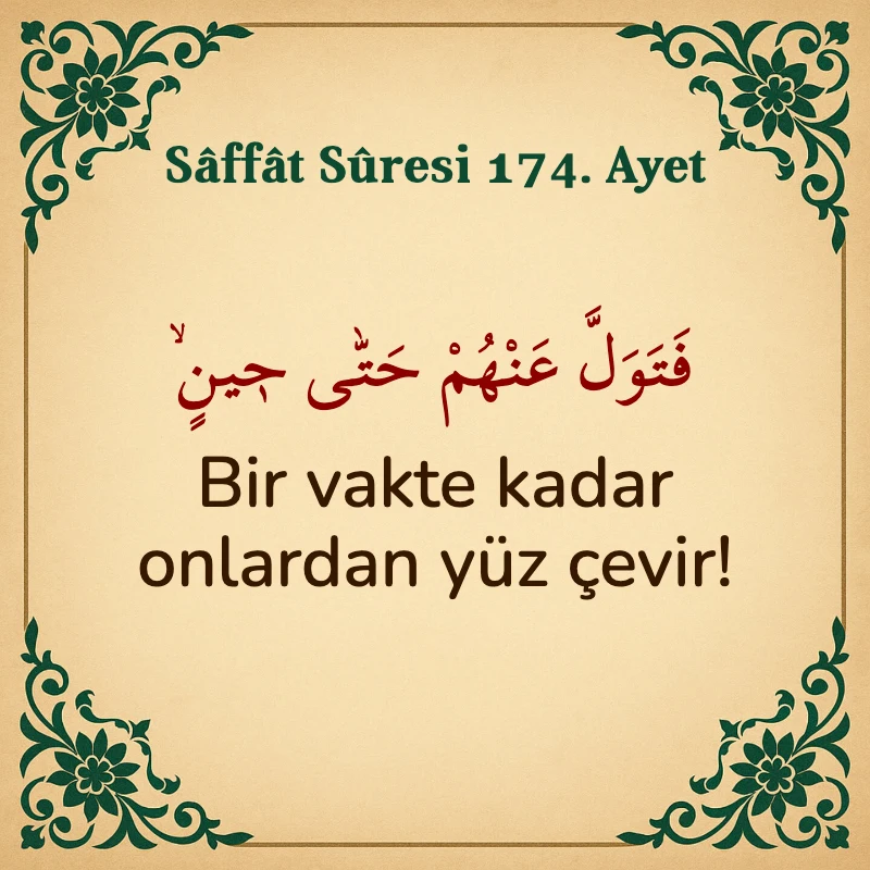 Saffat Suresi 174. Ayet Arapça ve Türkçe meali