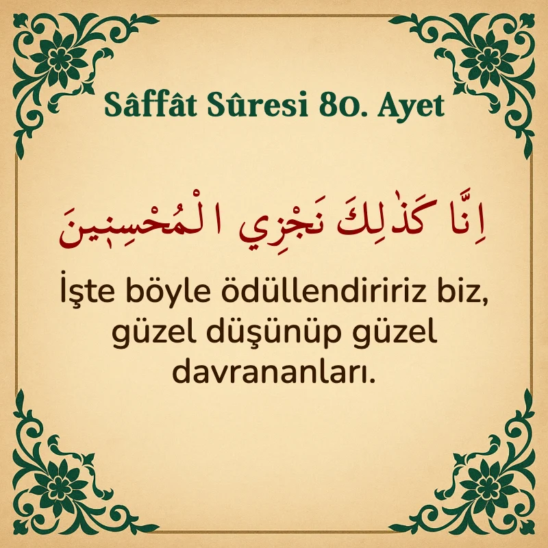 Saffat Suresi 80. Ayet Arapça ve Türkçe meali
