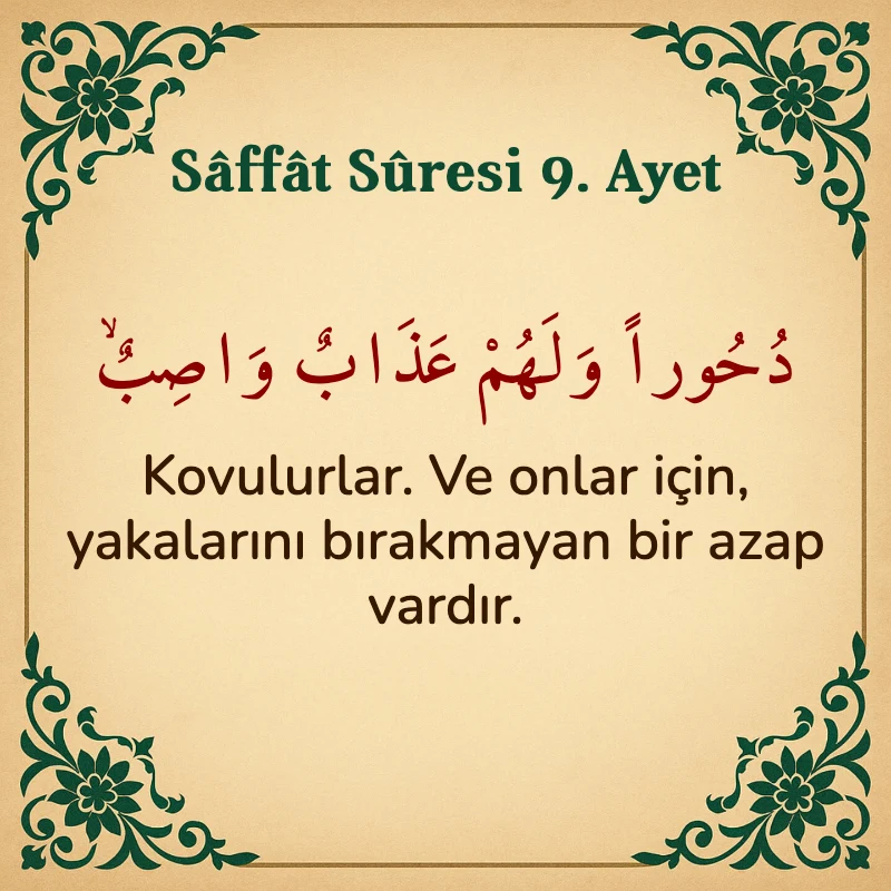 Saffat Suresi 9. Ayet Arapça ve Türkçe meali