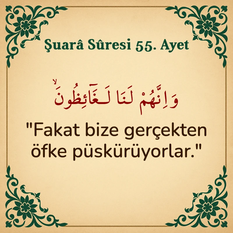 Şuara Suresi 55. Ayet Arapça ve Türkçe meali
