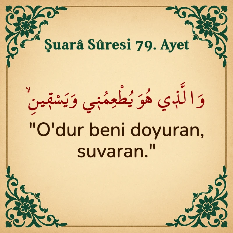Şuara Suresi 79. Ayet Arapça ve Türkçe meali