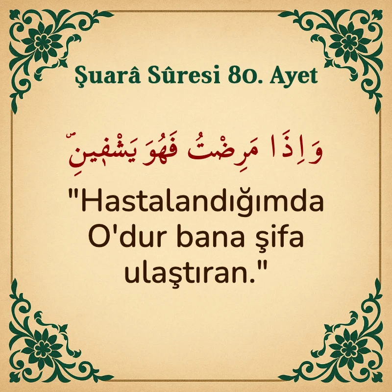 Şuara Suresi 80. Ayet Arapça ve Türkçe meali