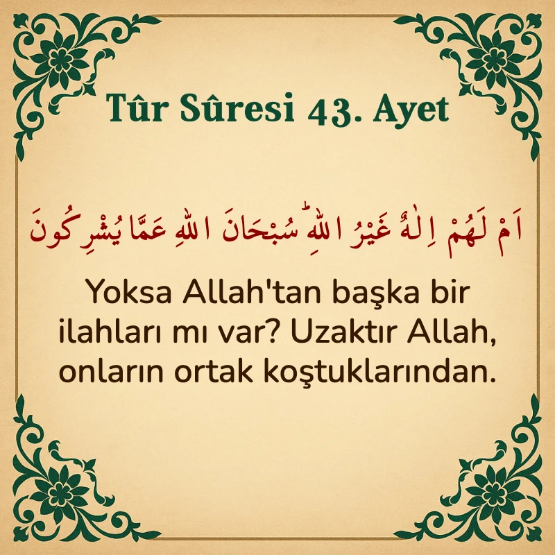 Tur Suresi 43. Ayet Arapça ve Türkçe meali