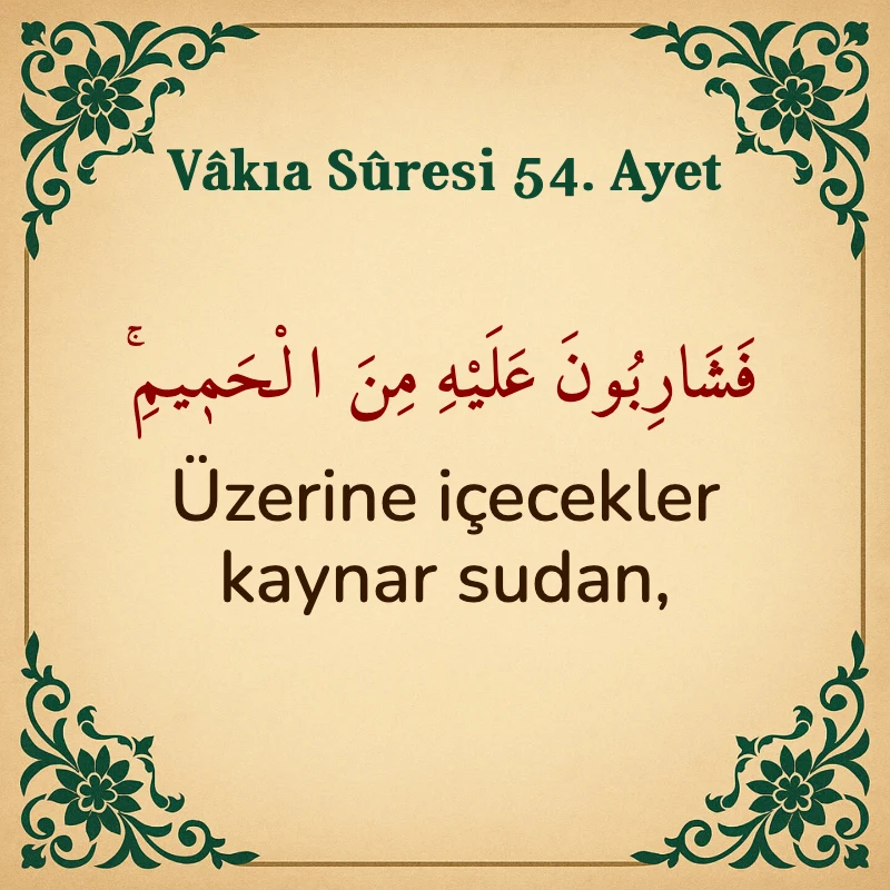 Vakıa Suresi 54. Ayet Arapça ve Türkçe meali