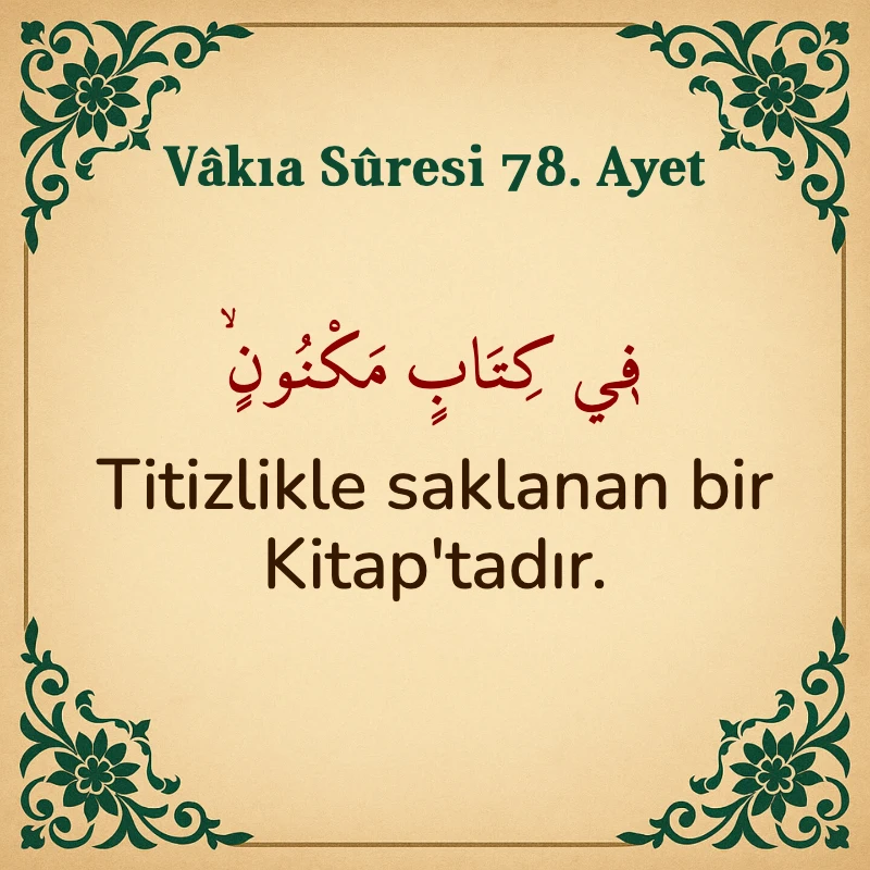 Vakıa Suresi 78. Ayet Arapça ve Türkçe meali