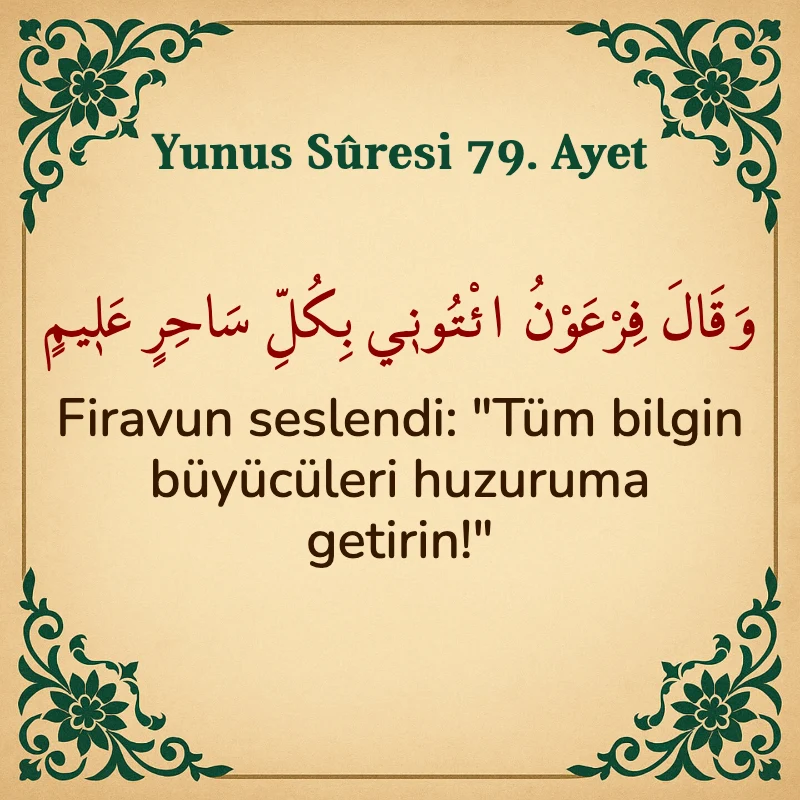 Yûnus Sûresi 79. Ayet Arapça ve Türkçe meali