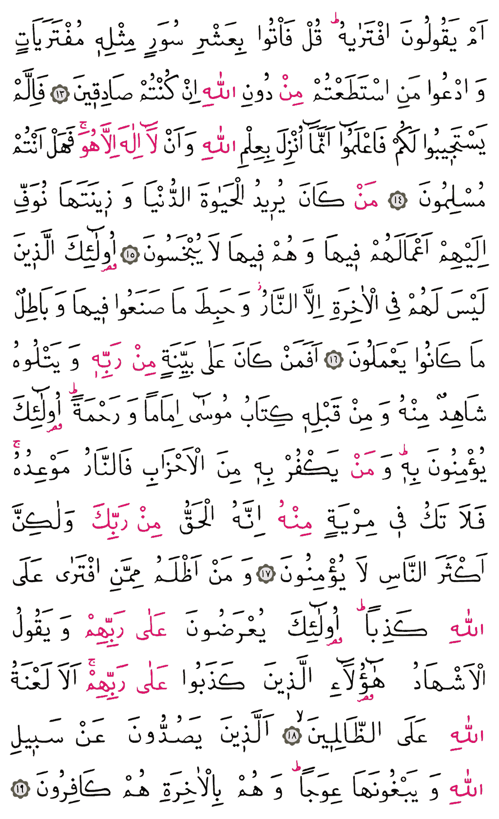Hûd Sûresi - 222. Sayfa Arapçası