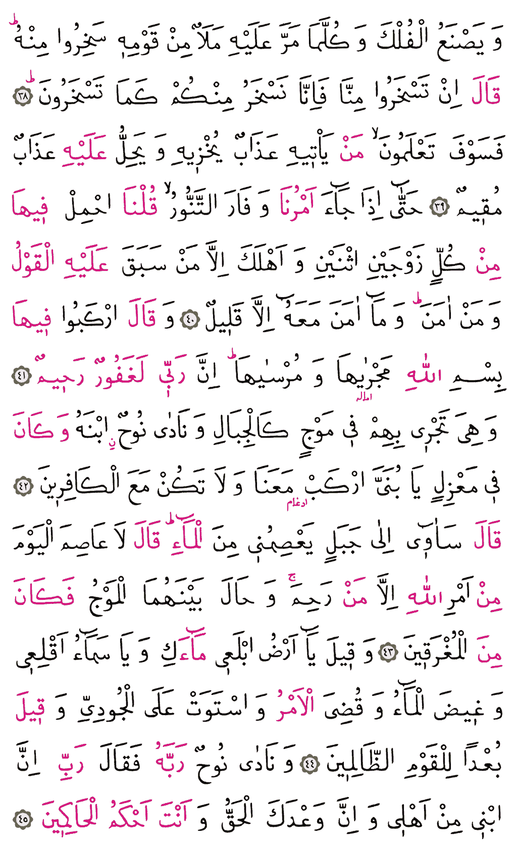 Hûd Sûresi - 225. Sayfa Arapçası