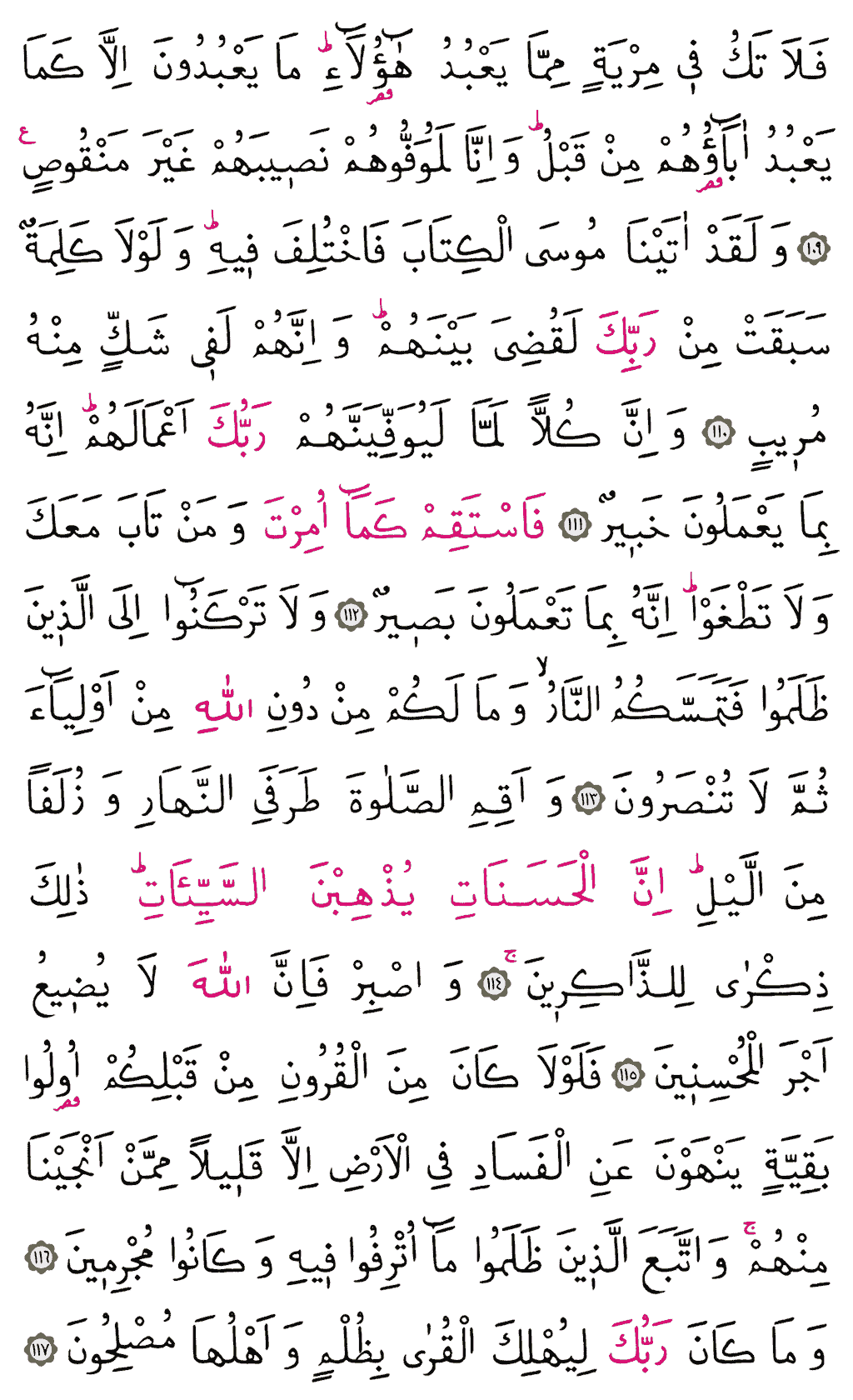 Hûd Sûresi - 233. Sayfa Arapçası
