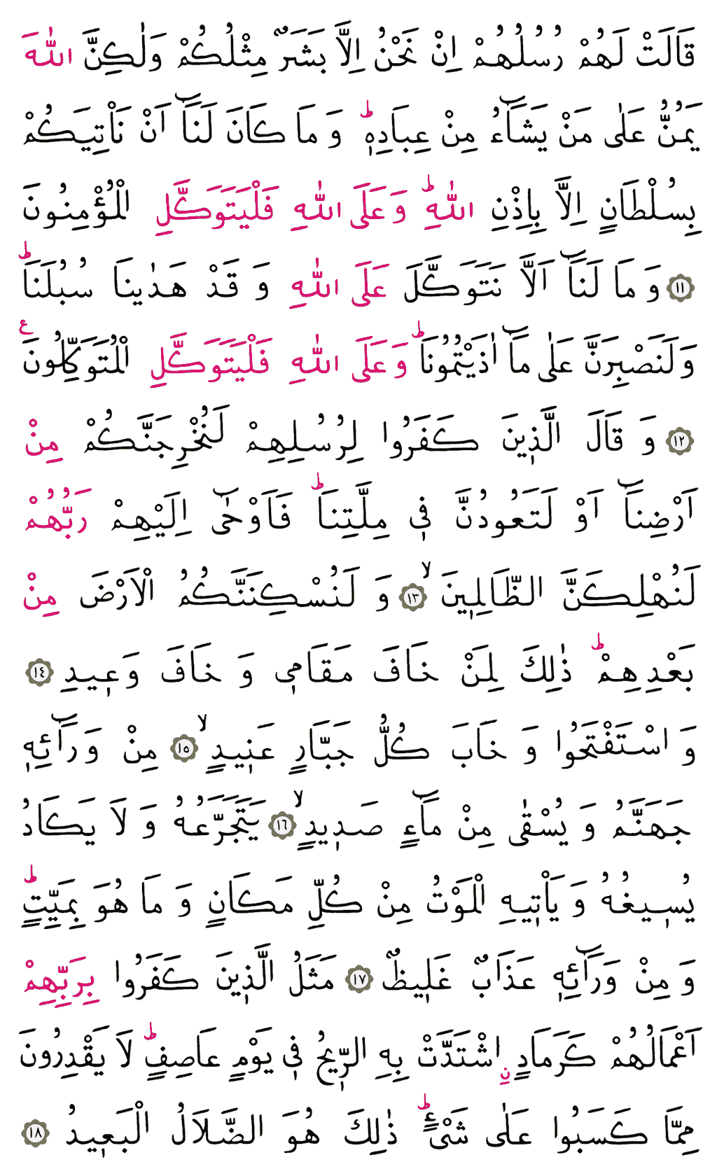 İbrâhîm Sûresi - 256. Sayfa Arapçası