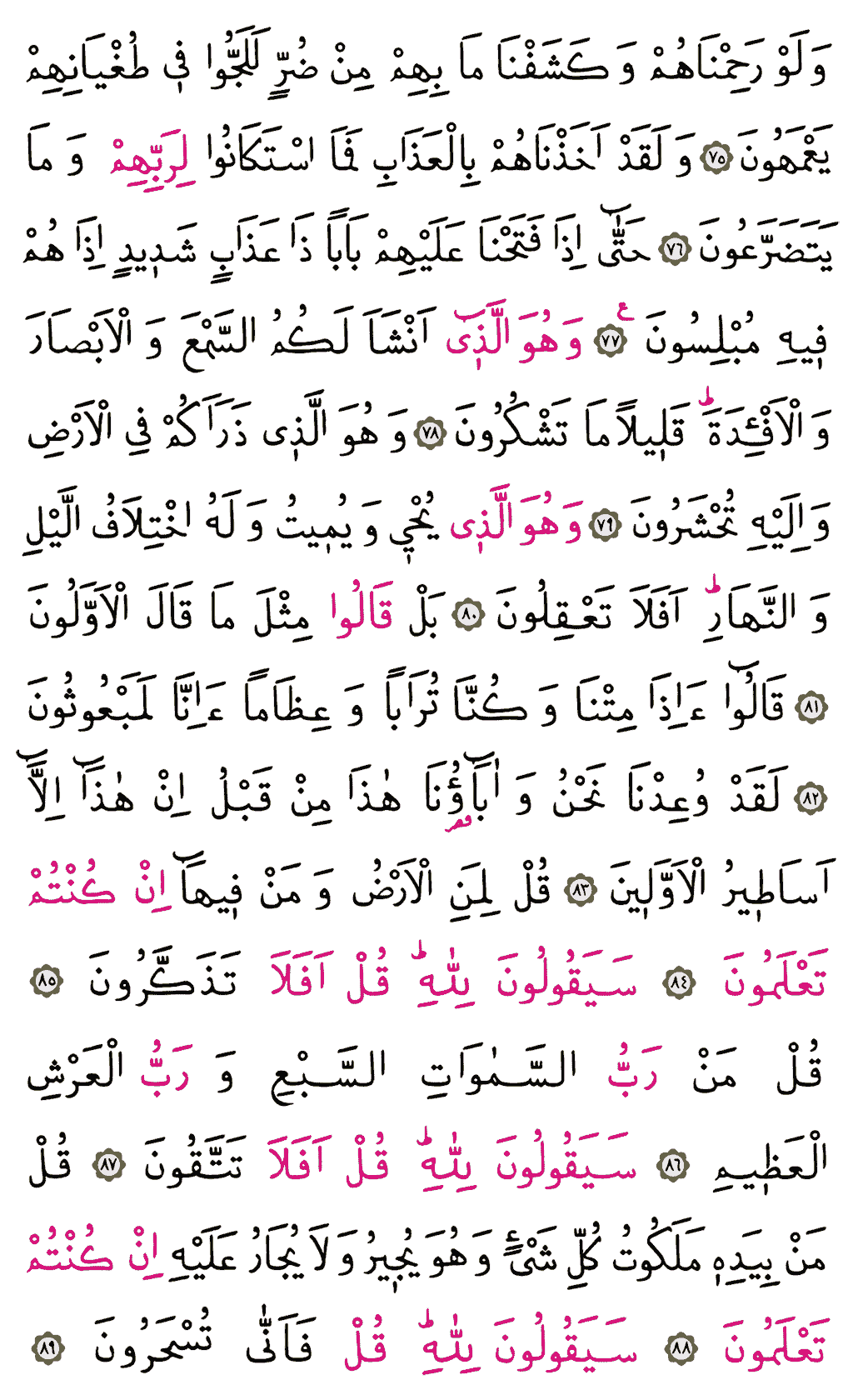Mü'minûn Sûresi - 346. Sayfa Arapçası