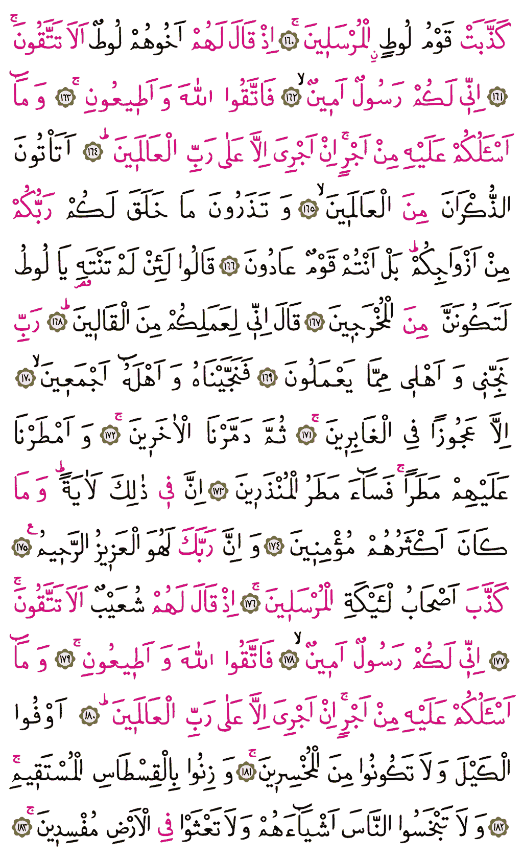 Şuarâ Sûresi - 373. Sayfa Arapçası