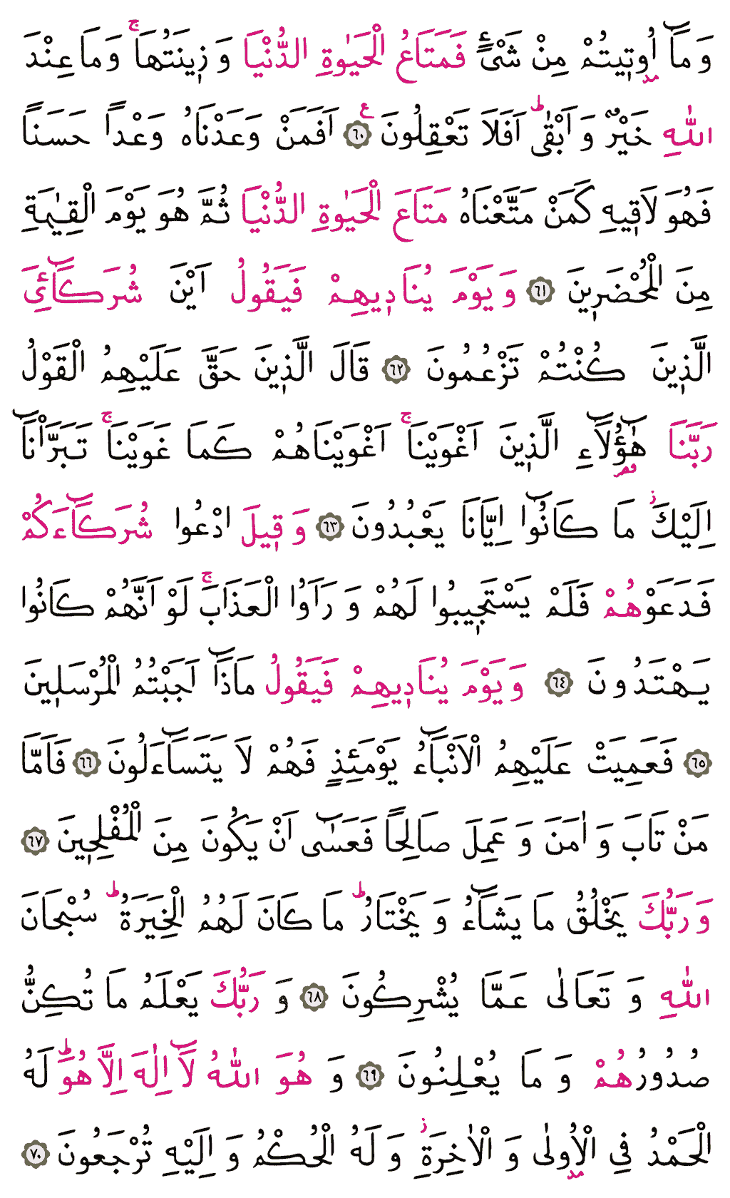 Kasas Sûresi - 392. Sayfa Arapçası
