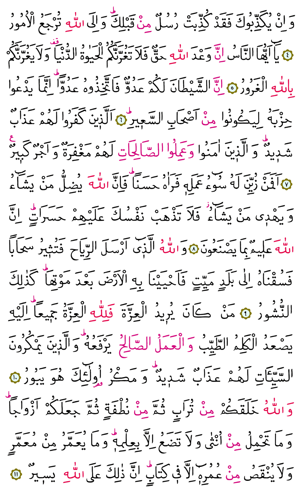 Fâtır Sûresi - 434. Sayfa Arapçası