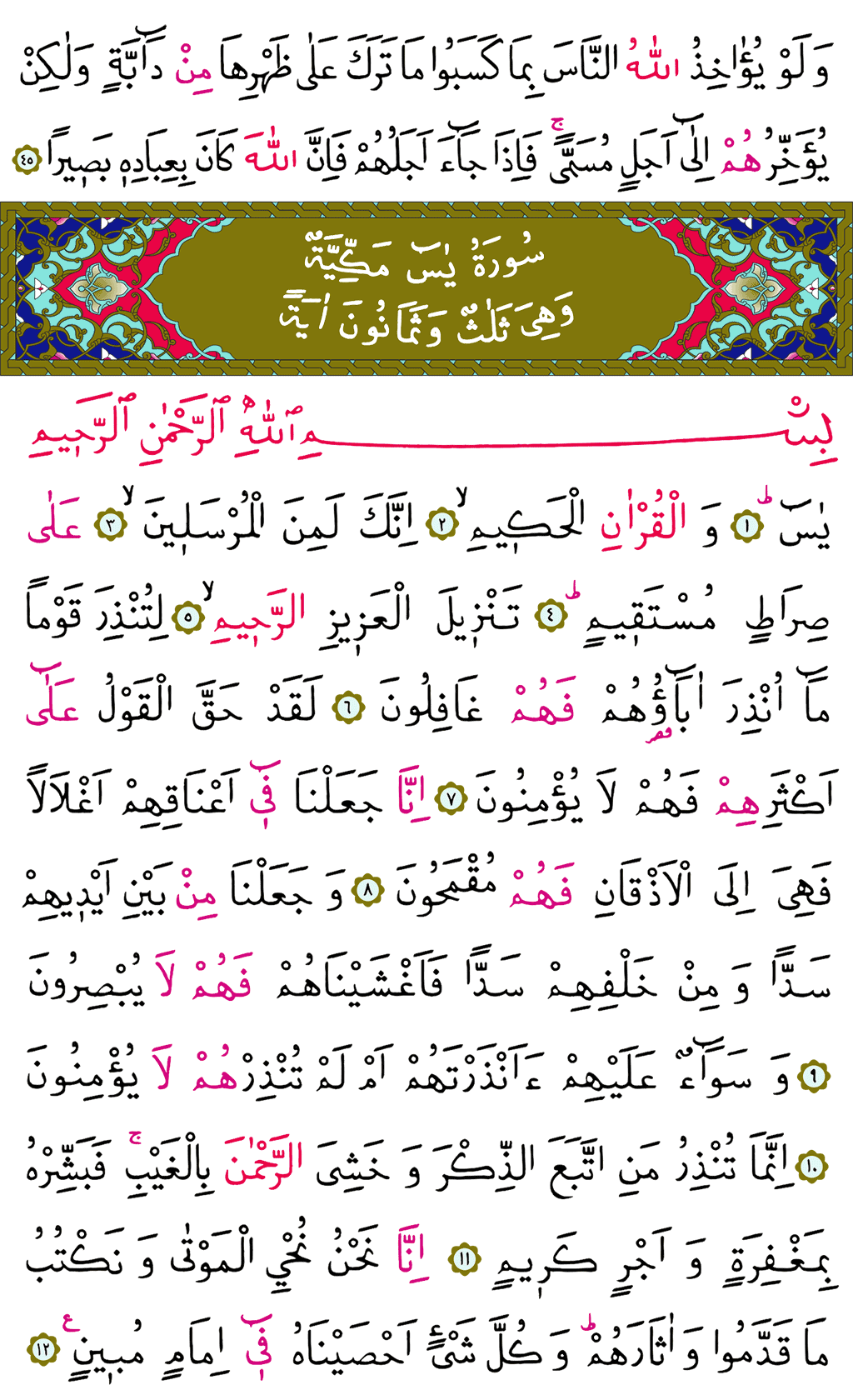 Fâtır ve Yâsîn Sûresi - 439. Sayfa Arapçası
