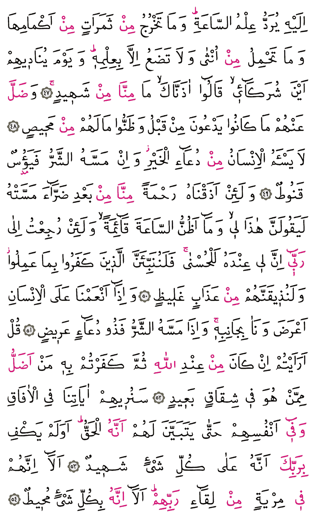 Fussilet Sûresi - 481. Sayfa Arapçası