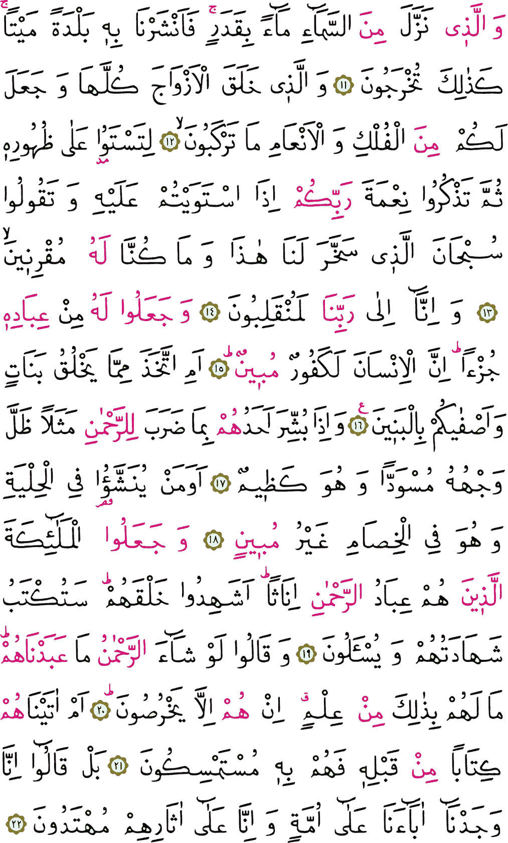 Zuhruf Sûresi - 489. Sayfa Arapçası