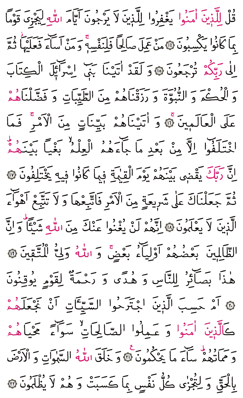 Câsiye Sûresi - 499. Sayfa Arapçası