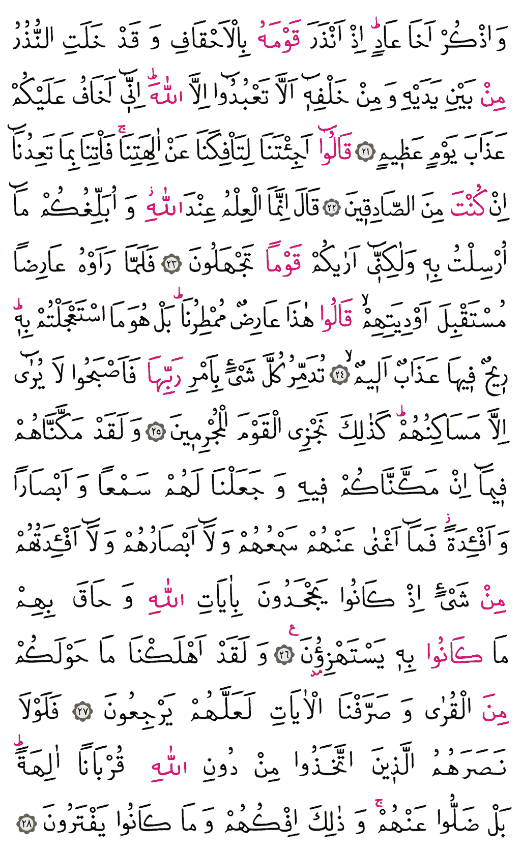 Ahkâf Sûresi - 504. Sayfa Arapçası
